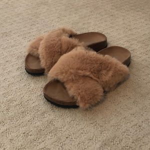 Urban Outfitters Fuzzy Slides